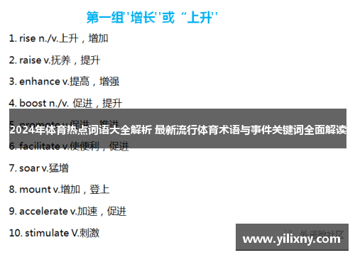 2024年体育热点词语大全解析 最新流行体育术语与事件关键词全面解读